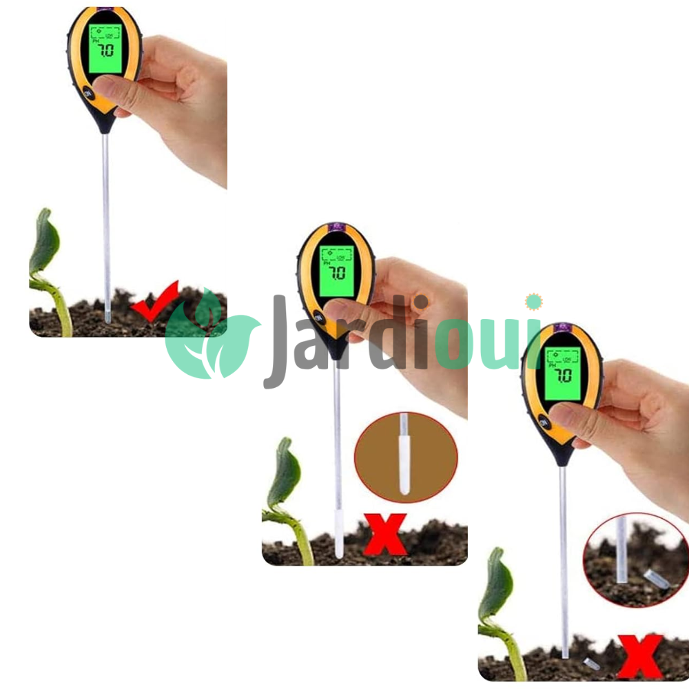 PH-mètre de Sol Numérique Multifonction 4 en 1