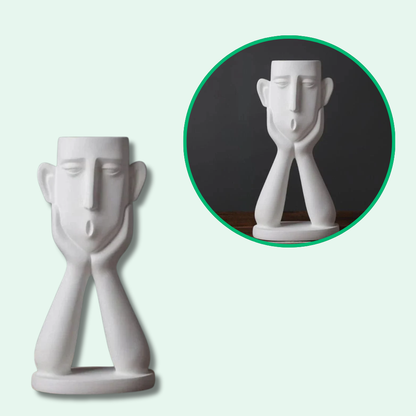 Pot de Fleurs Visages Artistiques Élégants