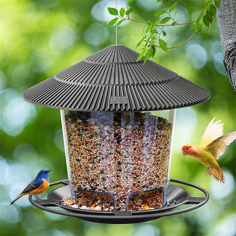 Jardioui 1 Mangeoire (29.90 €/ pcs) / Noir Mangeoire Automatique Ultra-pratique Suspendue pour Oiseaux