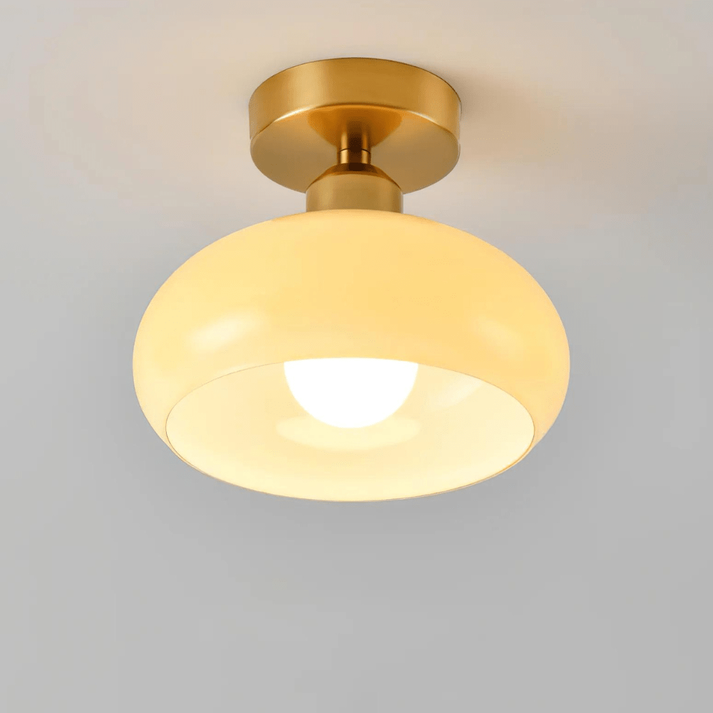 Jardioui 1 Plafonnier (54.90 €/ pcs) / Beige / Blanc froid Plafonnier Verre Vintage à LED Élégant