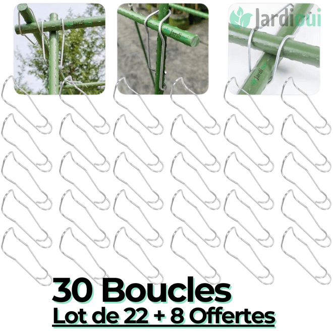 Jardioui 30 Boucles (Lot de 22 + 8 Offertes) Pack Boucles de Connexion pour Plantes Ultra-Résistant