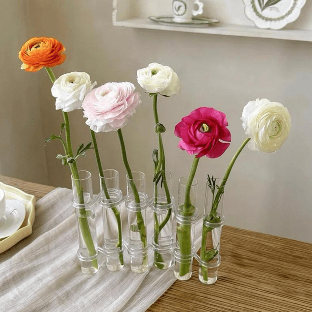Jardioui 6 Tubes Set de Vase Floral Élégance