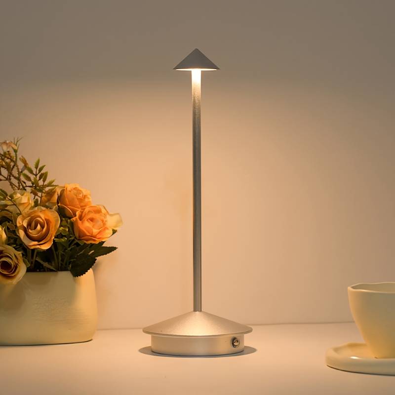 Jardioui Argenté Lampe de table Élancée LED rechargeable sans fil