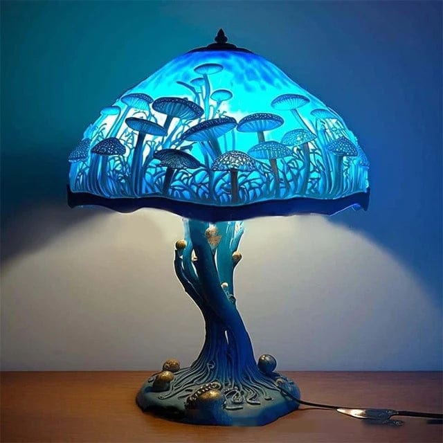 Jardioui Champignon-bleu Lampe de Table Champignon Mystique