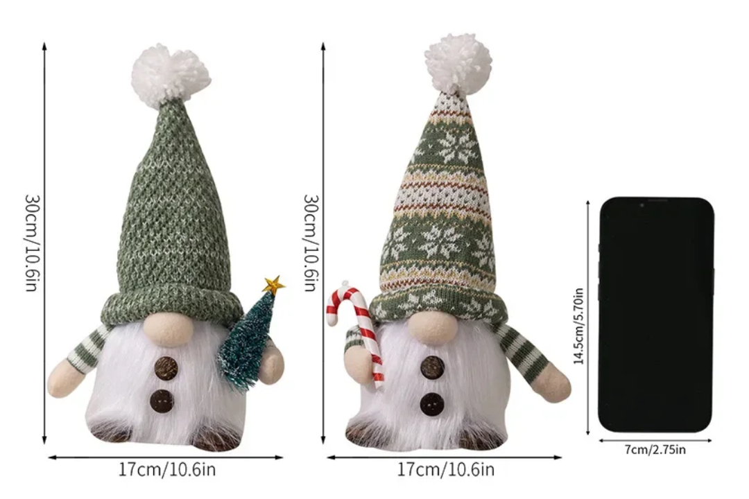 Jardioui Gnomes de Noël Tricotés Lumineux (Lot de 2 pièces)