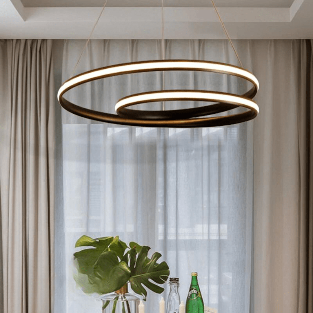 Jardioui Lustre Salon Design Noir Moderne Circulaire