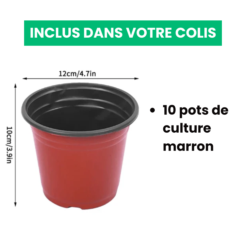Jardioui Pot de Fleur Plastique Réutilisable