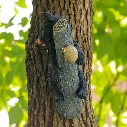 Jardioui Sculpture Artisanale d'Ours Noir Réaliste