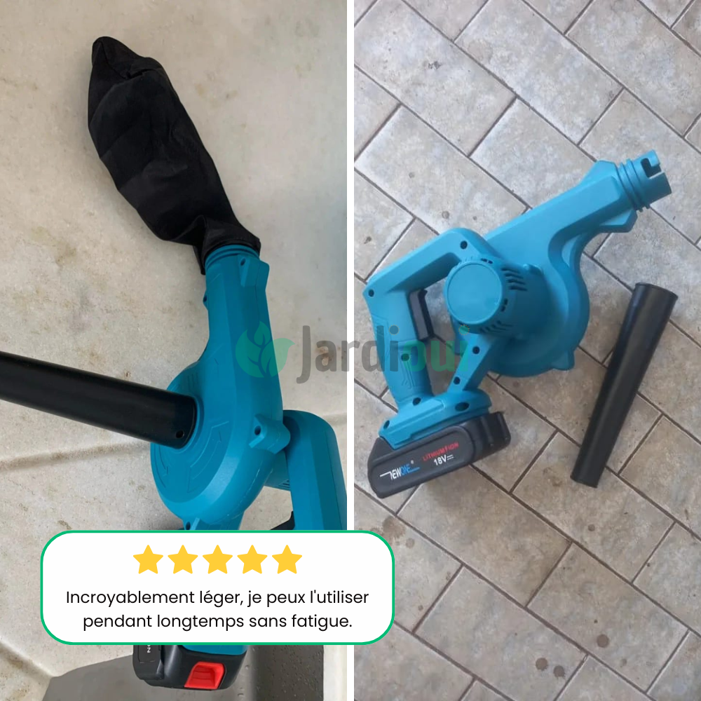 Jardioui Souffleur-Aspirateur Électrique Pro Sans Fil (+ Batterie Offerte)