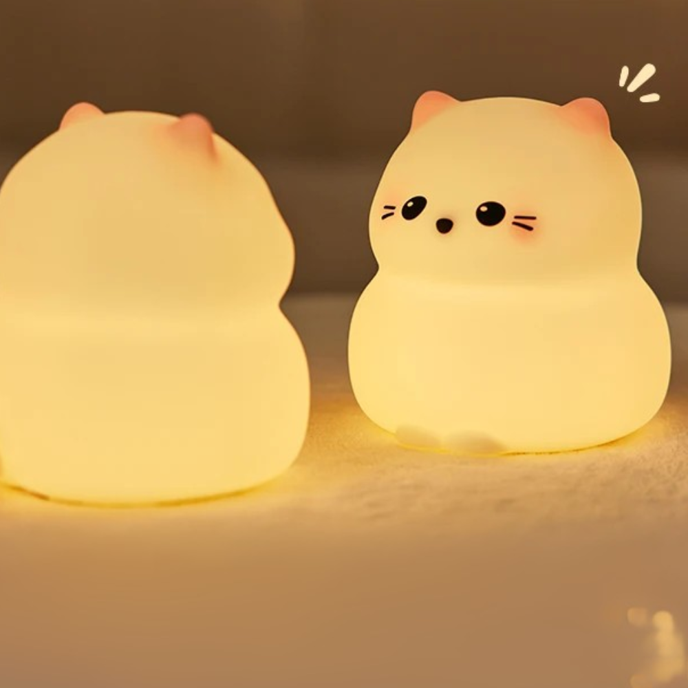 Jardioui Veilleuse Chaton Doux Lumineux