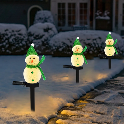 Jardioui Vert Bonhomme de Neige Lumineux Solaire