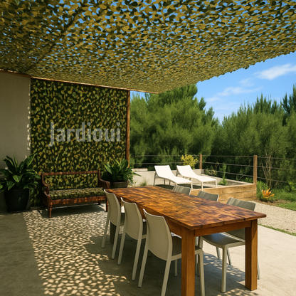 Jardioui Voile d'Ombrage Camouflage Premium