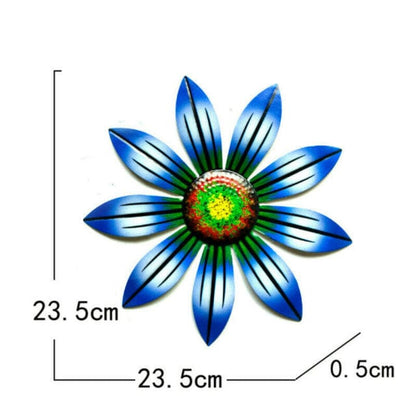 frJardioui Bleu Décoration Murale Extérieure " Fleurs Colorées "