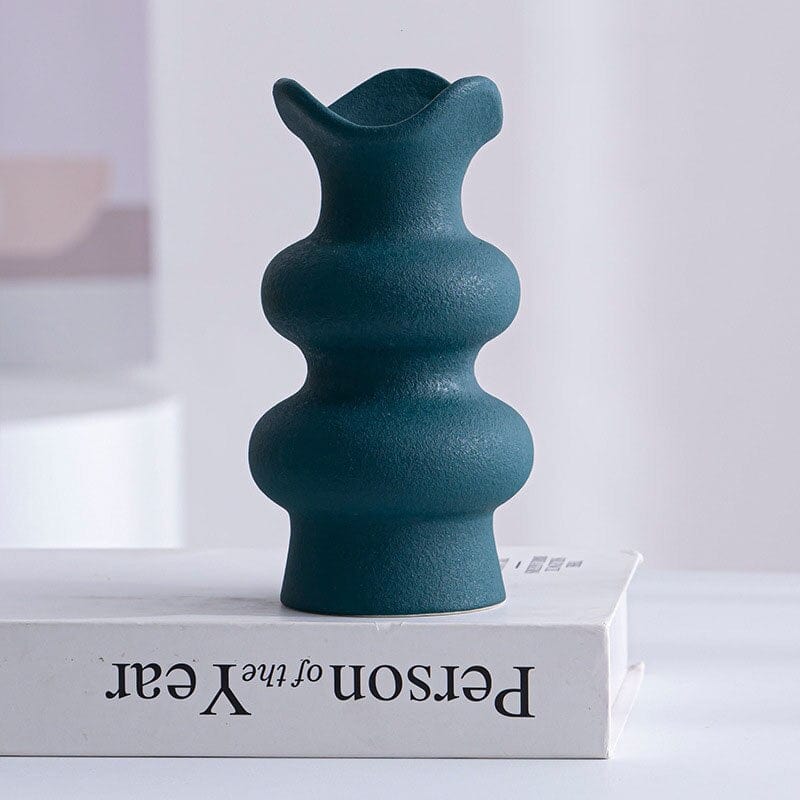 frJardioui Bleu ( Moyen ) Vase en Céramique "Giro"