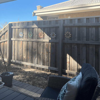 frJardioui Décoration Murale Extérieure " Fleurs Colorées "