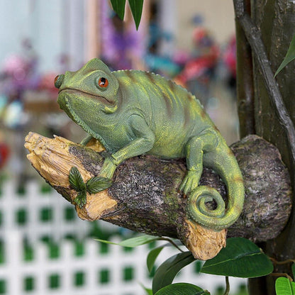 Jardioui Figurine de caméléon en résine sur l'arbre