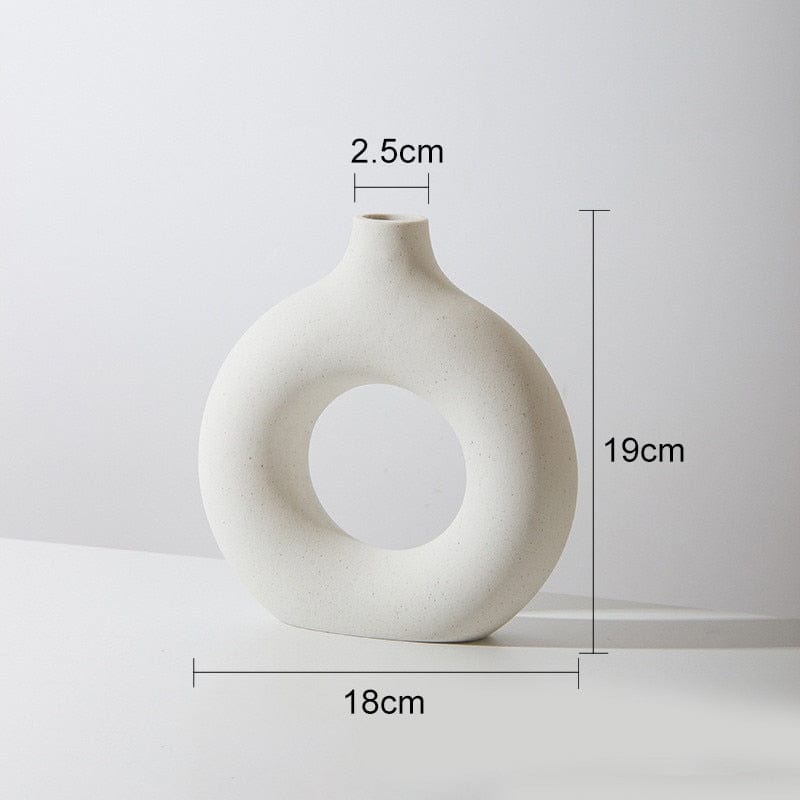Jardioui 0 Vase nordique circulaire en céramique pour fleur